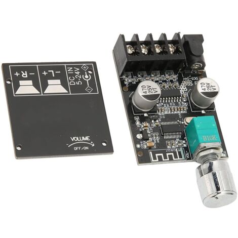 Placa amplificadora de potencia digital, mini amplificador de potencia digital Bluetooth 5.0 2 x 50 W con volumen ajustable, para audio doméstico, altavoces de coche, bricolaje