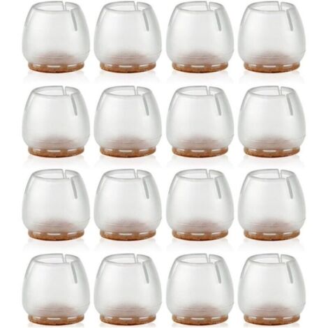 16 tapas para sillas de 17-21 mm, almohadillas de silicona para muebles, protectores para patas de sillas, protectores de mesa y protectores de suelo para patas redondas. (1/4)