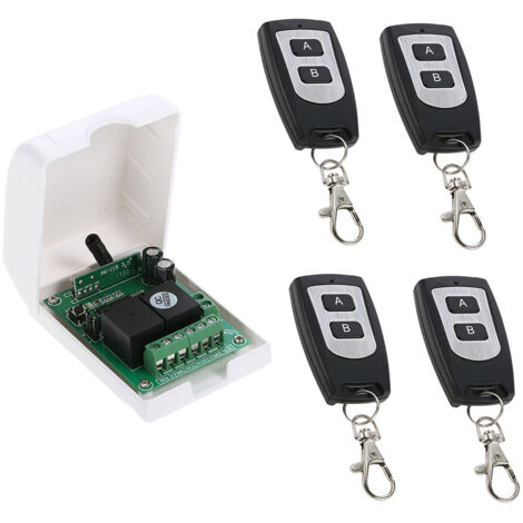 Control remoto inalámbrico para casa inteligente, 433 MHz, RF, CC, 12 V, 2 canales, código de aprendizaje, transmisor y receptor, 50 m de largo alcance, sistema de interruptor de control remoto univer (1/5)