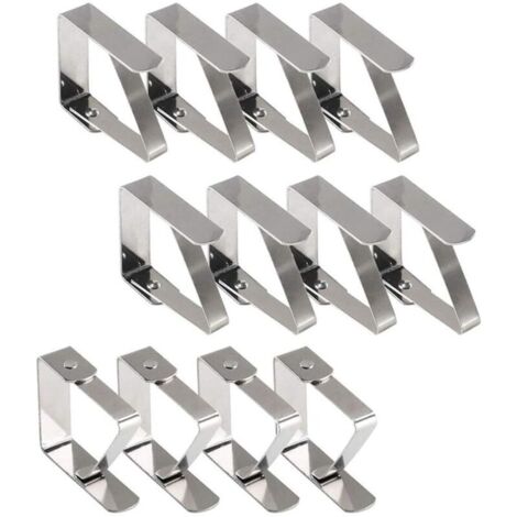 Pinzas para mantel de exterior, pinzas para mantel, 12 pinzas de acero inoxidable para mantel, pinzas antideslizantes para manteles de 10 a 30 mm de grosor. (1/4)