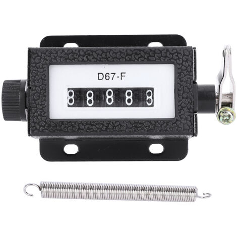 Contador mecánico de 6 dígitos, contador rotatorio reiniciable, 0-999999 D67-F (1/5)