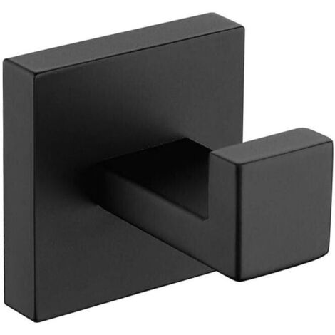 Toallero de pared de acero inoxidable SUS304, acabado negro, toallero para baño y cocina, gancho para toalla negro (1/4)
