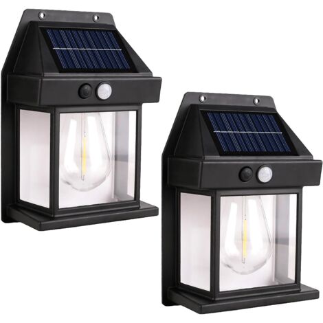 Luces solares de pared para exteriores con sensor de movimiento, 3 modos de iluminación, impermeables para jardín, patio, cerca y decoración exterior.