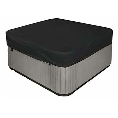 Cubierta cuadrada impermeable 210D para jacuzzi - Protección UV - 218 x 218 x 30 cm (largo x ancho x alto) - Color negro (1/5)
