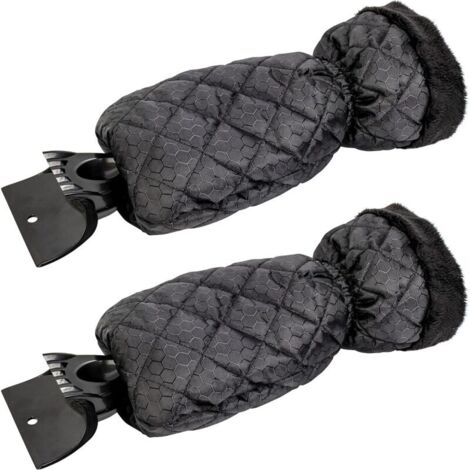 Juego de 2 rascadores de hielo para coche: guante rascador de parabrisas, rascadores de nieve con forro impermeable, elimina el hielo y mantiene las manos calientes - 2 piezas