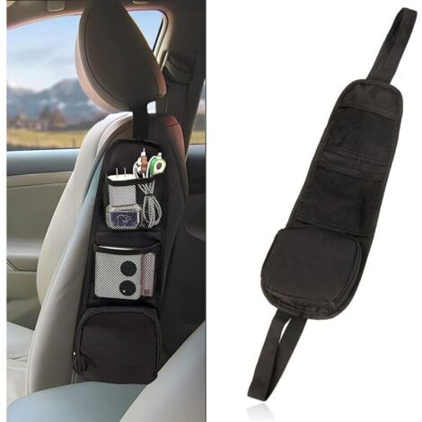 Bolsa de almacenamiento multifuncional para el respaldo del asiento del coche con múltiples bolsillos para furgonetas, monovolúmenes, SUV, organizador lateral plegable, redes de almacenamiento, organi (1/4)