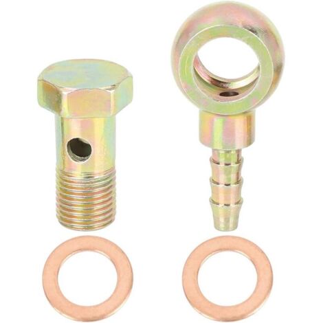 Tornillo banjo estriado de bronce de 10 mm para manguera de motocicleta y automóvil (1/4)