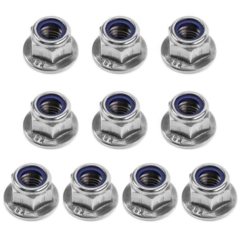 10 tuercas de bloqueo de brida M10 de acero inoxidable 304 (10 mm) (1/4)