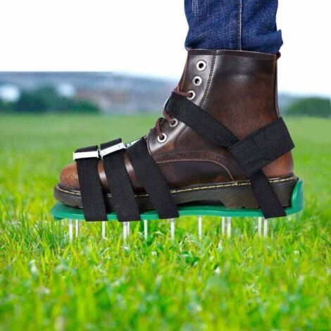 Sandalias aireadoras de césped, rodillo aireador de césped, zapato para césped, zapato para césped, ventilador para césped, escarificador de césped, clavos escarificadores de césped, zapatos para su c