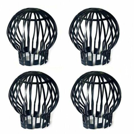 Protectores de canalones de plástico (paquete de 4) - Evitan obstrucciones causadas por hojas, musgo, barro, escombros, pelotas y otros desechos - Flexibles