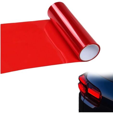 Lámina tintada para faros delanteros, lámina adhesiva transparente para faros delanteros, vinilo autoadhesivo para ventanas, luces traseras y faros antiniebla (rojo, 30 x 120 cm)