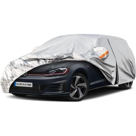 Funda impermeable y transpirable para coche, para exterior, contra la lluvia y el sol, con cremallera y forro de algodón, compatible con Golf, 308, Captur y Mégane (para hatchbacks de 415 a 450 cm). (1/5)
