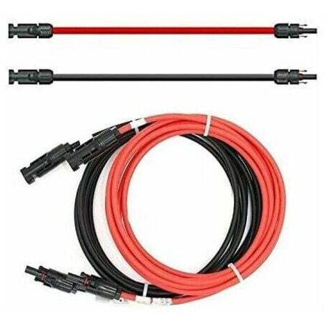 Cable alargador - Ambos lados - Cable solar - Rojo/negro - 6 mm² - Con conector solar montado (2 x 2 m)