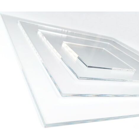 Placa de plástico transparente, 10 x 10 cm, 2 mm de espesor. Placa de vidrio acrílico transparente. Lámina de plástico rígido.