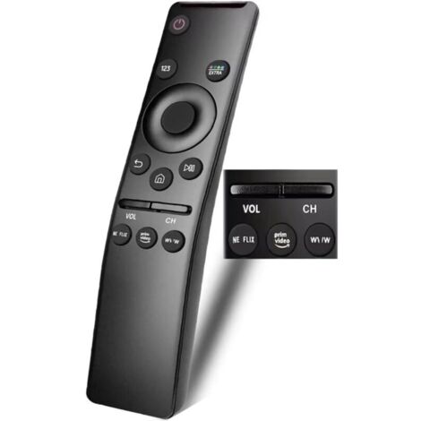 Mando a distancia universal para todos los televisores Samsung: LED, QLED, UHD, SUHD, HDR, LCD, HDTV, 4K, 3D, curvos, Smart TV, con botones de acceso directo a Netflix, Prime Video y más.