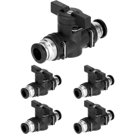 Válvula de cierre neumática de 5 piezas, accesorio neumático para conexión rápida de mangueras neumáticas (Ø8 mm). (1/4)