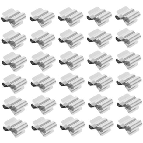 Juego de 30 clips metálicos para cables solares, clips de resorte de acero inoxidable para asegurar y organizar cables en marcos de paneles fotovoltaicos, instalación rápida y sencilla. (1/4)