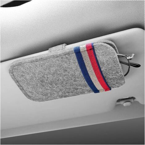 Soporte para gafas de coche, clip para parasol, protector de gafas, accesorio universal para el interior del coche para guardar gafas (gris) (1/4)
