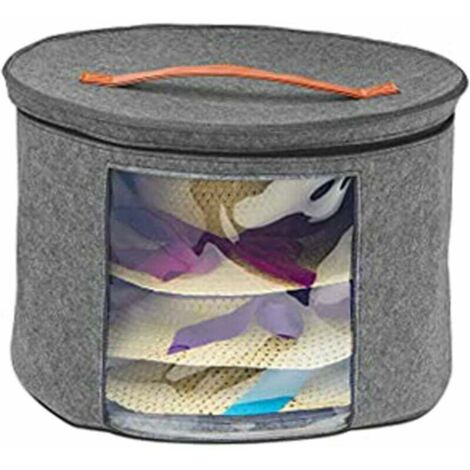 Caja para guardar sombreros con tapa, bolsa grande y redonda para mujer (1/5)
