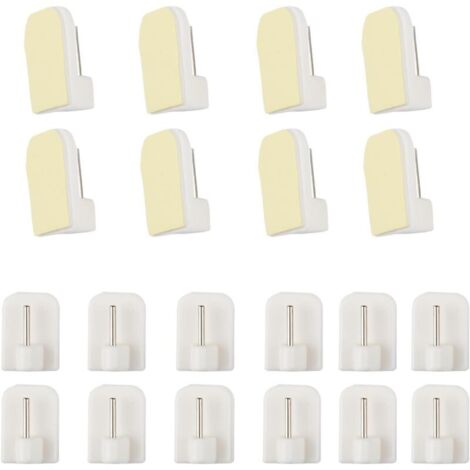 20 ganchos para cortinas, no requieren taladrar, autoadhesivos para barras de cortina. (1/4)