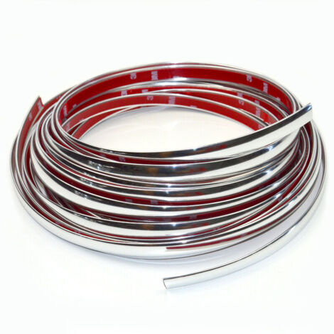 Tira adhesiva cromada de 6 mm x 5 m para la decoración exterior de carrocerías y ventanas de automóviles (6 mm x 5 m)