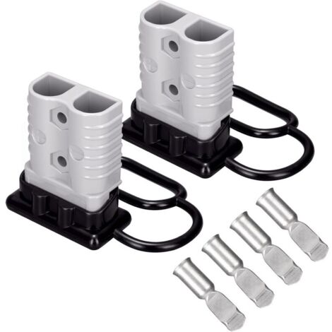 Conector de batería de desconexión rápida, 175 A, 1/0 AWG, para cable 1/0 (paquete de 2), para cabrestantes, remolques u otros equipos eléctricos, con certificación UL (paquete de 2) (1/4)