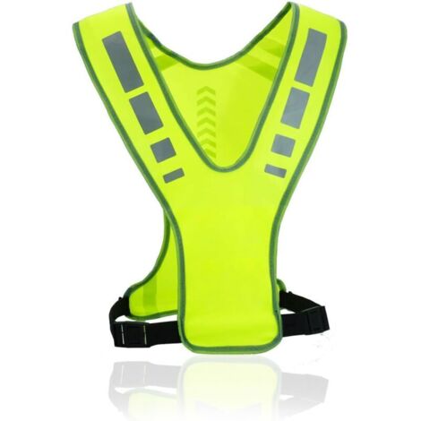 Chaleco reflectante para correr, chaleco de seguridad ajustable para mujeres y hombres, chaleco de ciclismo amarillo transpirable y de alta visibilidad, ropa reflectante fluorescente, chaqueta fluores (1/4)