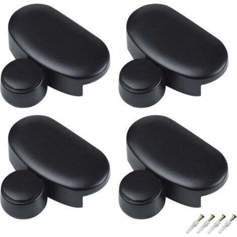 Juego de soportes para espejo de 4 piezas, soporte ovalado negro de aleación de zinc para espejos de vidrio en baldas para su instalación en baños, salas de estar y espacios públicos, medidas de 4,1 x (1/4)