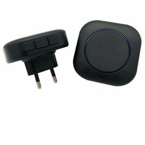 Timbre y zumbador, timbre inteligente sin cables, timbre electrónico, transmisor remoto de uno o dos canales (negro).