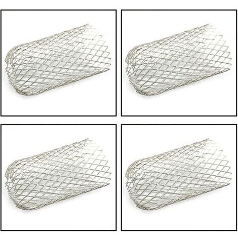 4 piezas de filtros de canalones para canalón, aproximadamente filtros para canalón, rejilla, malla metálica, atrapador de hojas, criaturas, tamiz, protector contra hojas, cubierta para canalón, acero