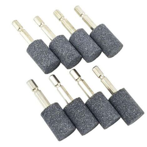 8 discos abrasivos cilíndricos de 20 mm de diámetro con vástago hexagonal (1/4 de pulgada) para taladro o herramienta giratoria (1/4)