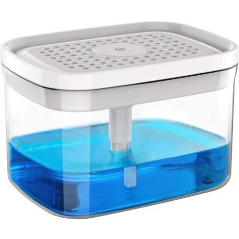 Dispensador de jabón premium 2 en 1 y plato de esponja, Dispensador de jabón con bomba para detergente para colocar sobre la superficie de trabajo de la cocina, blanco