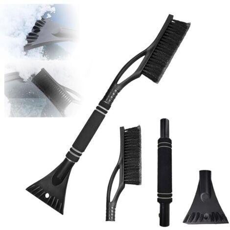 Rasqueta y Cepillo para Hielo y Nieve 2 en 1, Cepillo para Nieve de Autos, Rasqueta para Hielo de Auto, Cepillo para Nieve Desmontable, Cepillo para Nieve, Negro