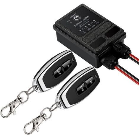 Controlador remoto inalámbrico RF, interruptor remoto RF para corriente directa 12V/24V/48V/72V, relé de 40A, alcance hasta 328 pies. (1/5)