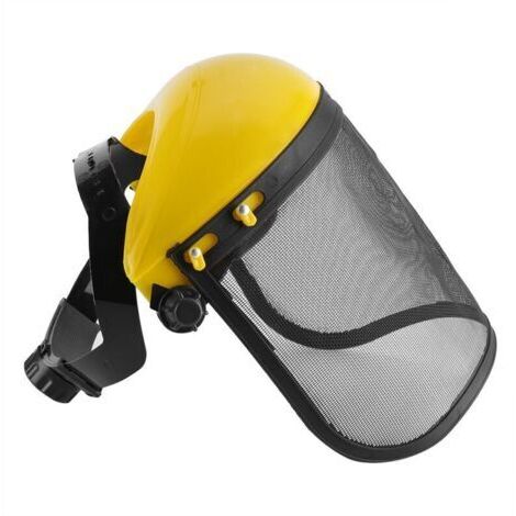 Casco de seguridad con visera completamente fabricada en material de malla para desbrozadoras y protección laboral forestal. (1/4)