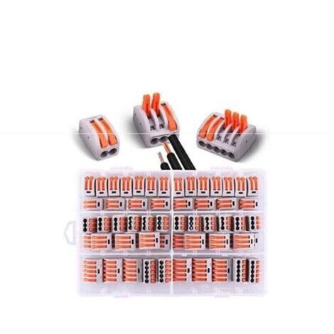 60 conectores eléctricos de palanca, 30 con conexión de 2 polos, 20 con conexión de 3 polos, 10 con conexión de 5 polos, color blanco (2/3/5) (1/4)