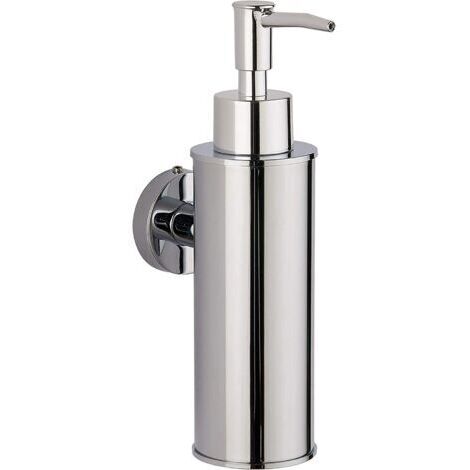Dispensador de jabón Wandseifenspender de acero inoxidable 304 (redondo, cromado) para baño, cocina y decoración interior. (1/5)