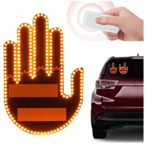 Auto-Lampe con control por gestos divertido y control remoto, luz intermitente en el dedo, tablero LED para auto y camión. (1/4)