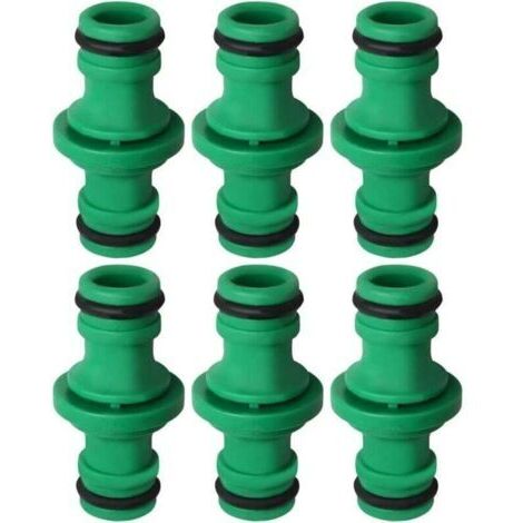 Conector de tubo doble de 6 partes, conector de tubo de plástico doble masculino para tubos de jardín (verde) (1/3)