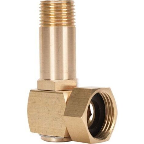 Gartenschlauch-Adapter de 2,5 cm GHT en aleación de zinc, conexión angular giratoria. (1/4)