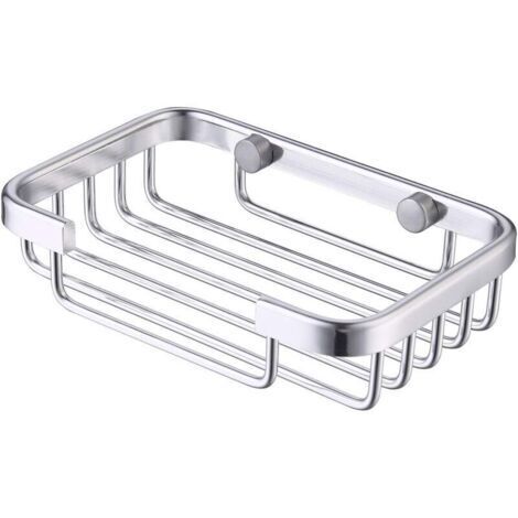 Dispensador de jabón Wand con tornillos, Dispensador de jabón para duchas hecho de aluminio, Dosificador de jabón en color plata. (1/4)