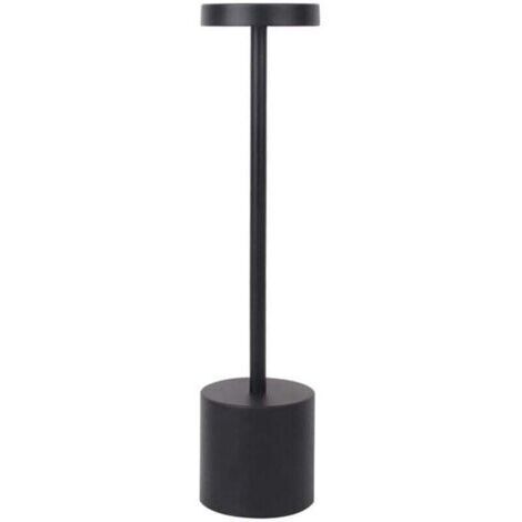 Lámpara de mesa recargable por USB y sin cable, lámparas de noche sin cable para mesas de noche, camping, interiores, exteriores, terrazas y restaurantes, negro. (1/4)
