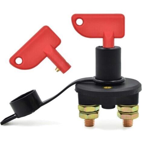 Interruptor de batería para automóviles, 12/24 V, máximo 500 A, interruptor de corte de emergencia automotriz, interruptor de batería para camiones, barcos y vehículos. (1/4)