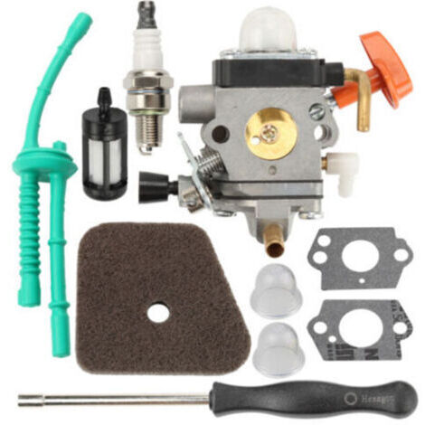 Carburador para cortadora STIHL FS90, FS110, HT101, FS130, FS100, FS110R, KM110R, KM130, HL100, HT100, FS100RX, FS130R, FS87, FS100R, KM90, KM90R, KM100, KM110, KM130R con bujía, etc.