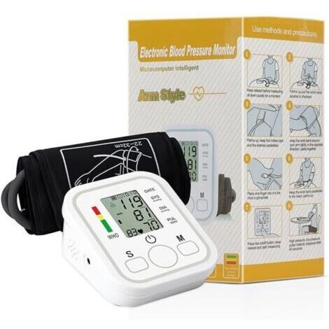 Monitores de presión arterial con circunferencia de brazo grande (22–32 cm / 8,6–12,6 pulgadas) – precisión clínica, memoria dual de 99 mediciones cada una, funcionamiento con baterías duales o conexi (1/4)