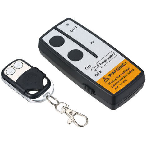 Kit de control remoto universal sin cables para winch de 12 V DC, alcance de 15 m, con dos controles remotos y indicación LED para camiones, jeeps, ATV y SUV. (1/4)
