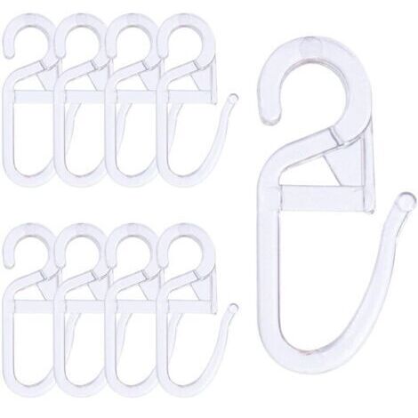120 piezas de ganchos para crochet, clips de cortina de plástico, ganchos de cortina transparentes para cortinas de sistema de rodillos. (1/4)