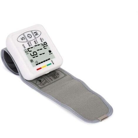 Monitor de presión arterial en el pulso, detector de frecuencia cardíaca, transmisión de datos a pantalla LCD digital, medición de presión arterial, frecuencia cardíaca y detección de pulso, rápido y  (1/3)