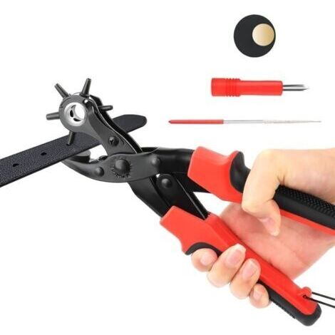Herramienta para perforar correas, tijera perforadora, perforador para cuero, punzón perforador circular para cuero, perforador para correas de cuero, proyectos de manualidades y artesanías, 2–4,5 mm.