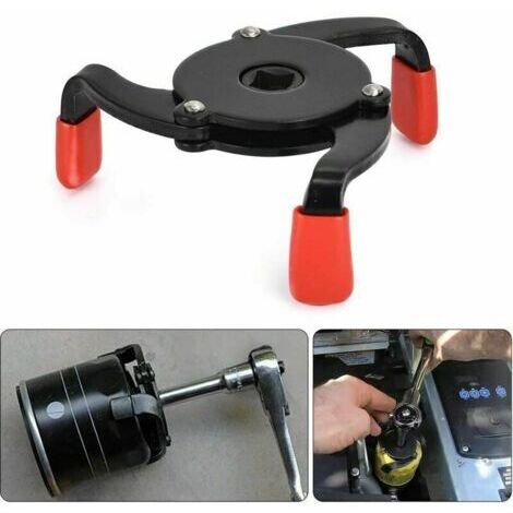 Llave para filtros de aceite con 3 mordazas, recepción cuadrada de 3/8", ajustable de 60 a 95 mm (2,4 a 3,7 pulgadas), ajuste automático (1/4)